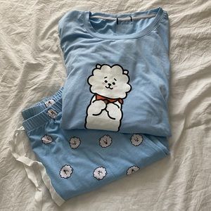 BT21 RJ long-sleeve pj set, top & bottom